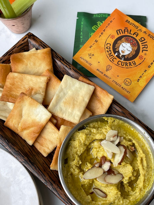 golden curry cauliflower hummus