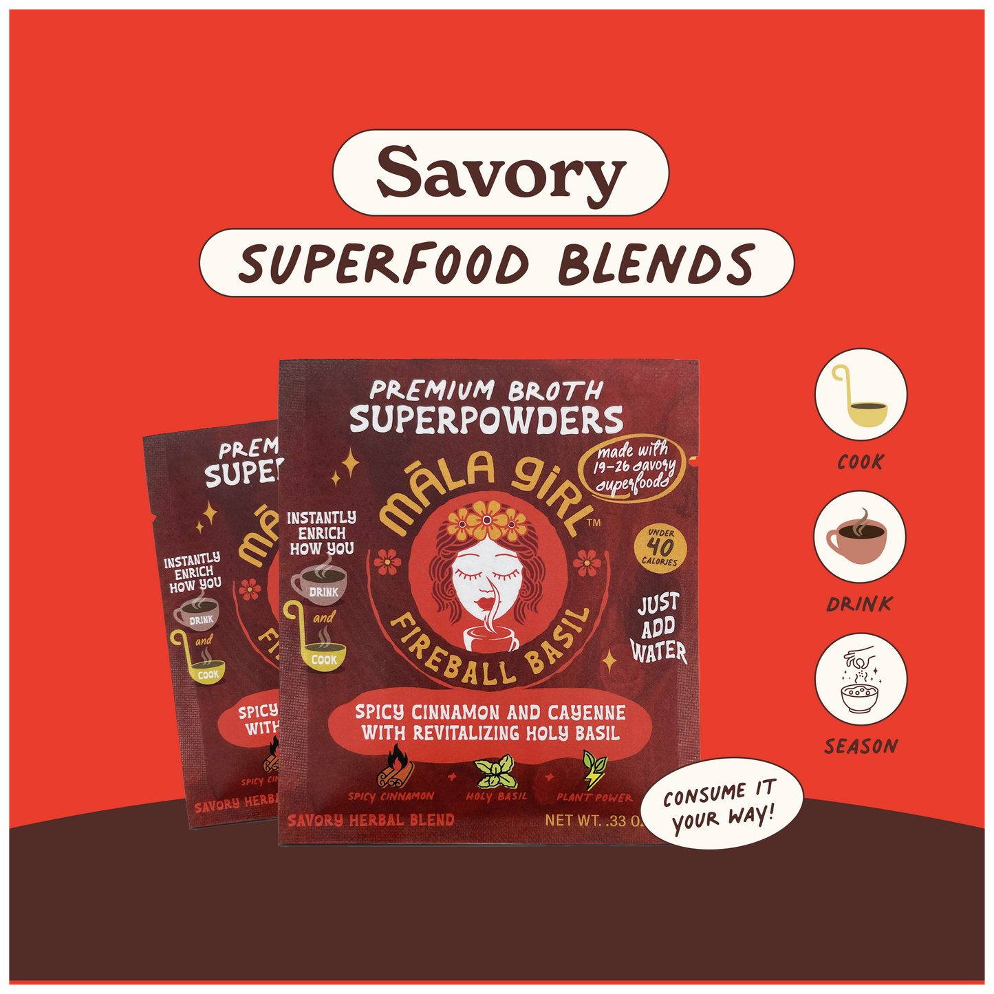 Fireball Basil Superfood Broth Powder