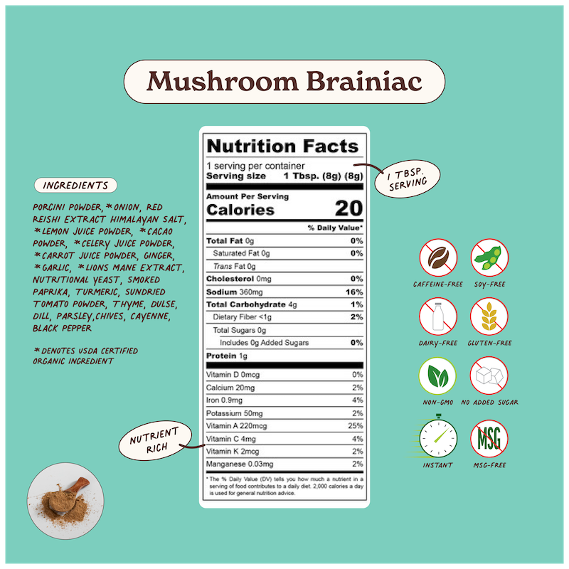 Mushroom Brainiac Superfood Broth Powder