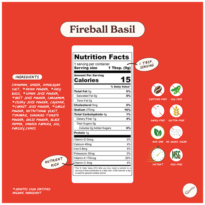 Fireball Basil Superfood Broth Powder