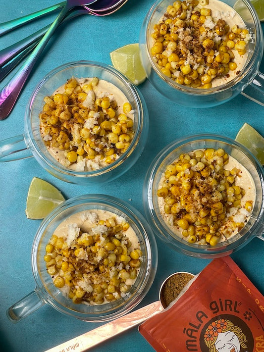 street corn dip with Māla Girl chili chakra 