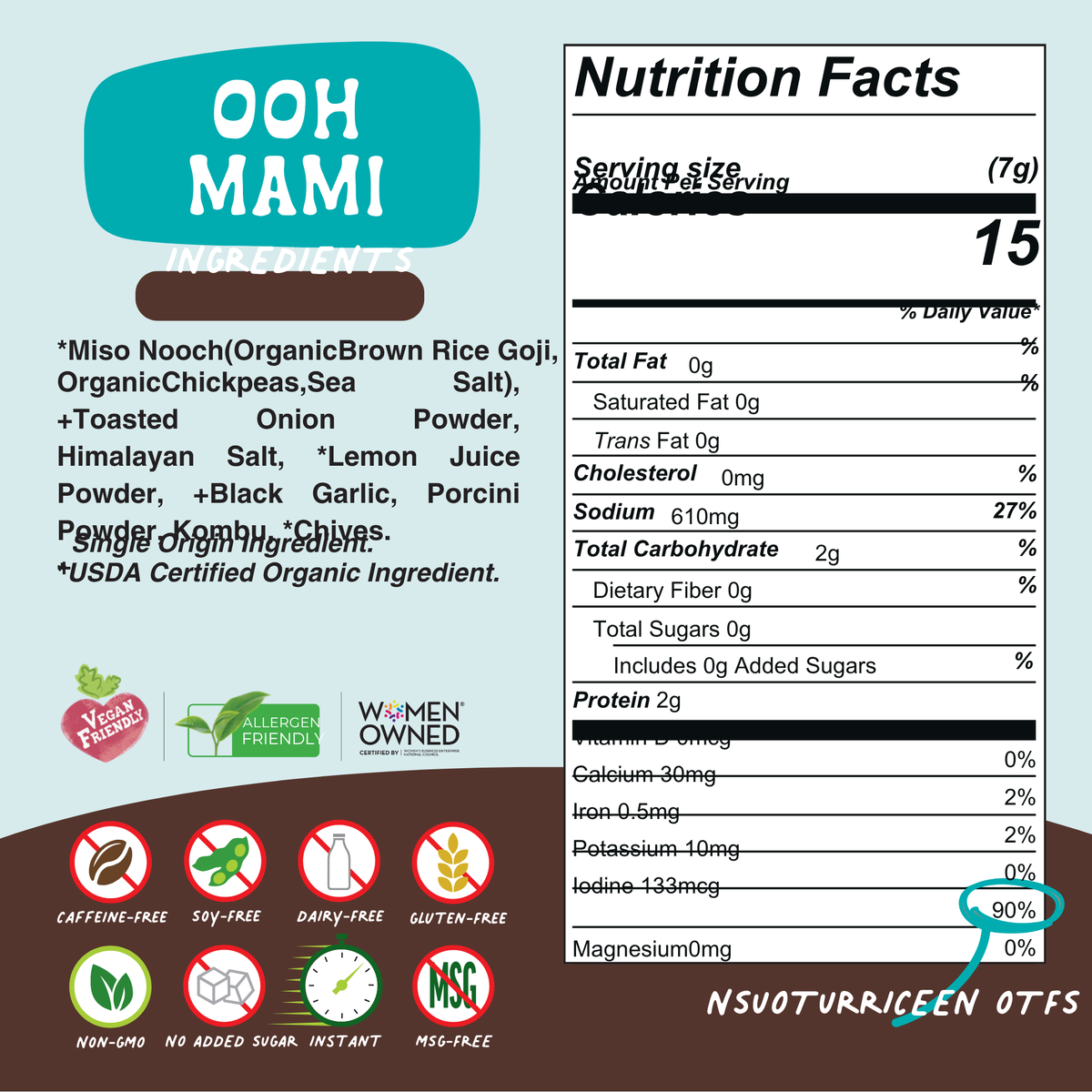 Ooh Mami Superfood Broth Powder by Mala Girl Broths, vibrant jar of nourishing broth powder with herbs and superfoods.