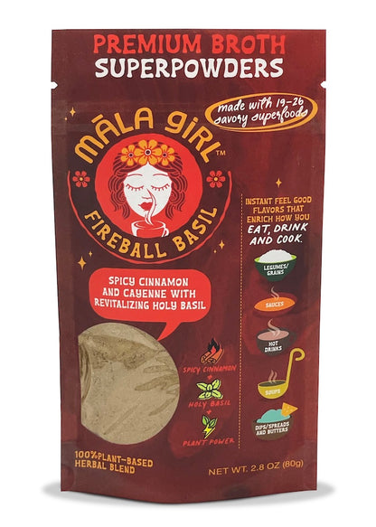 8 Serving Bag. Looking for a kick? This blend of hot and spicy with a kick of cinnamon is for you! Incredibly savory with the perfect hint of fresh basil to brighten it up! PROMOTES LONGEVITY * HEALTHY MIND, BODY AND SPIRIT, IMMUNITY