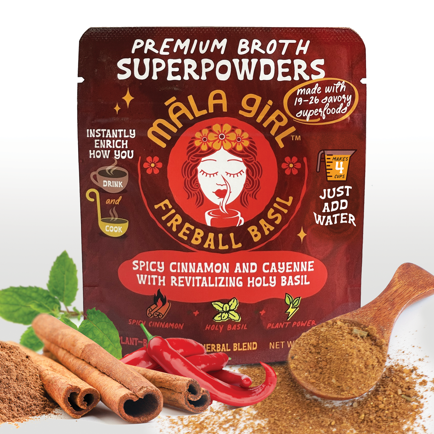 Fireball Basil Superfood Broth Powder