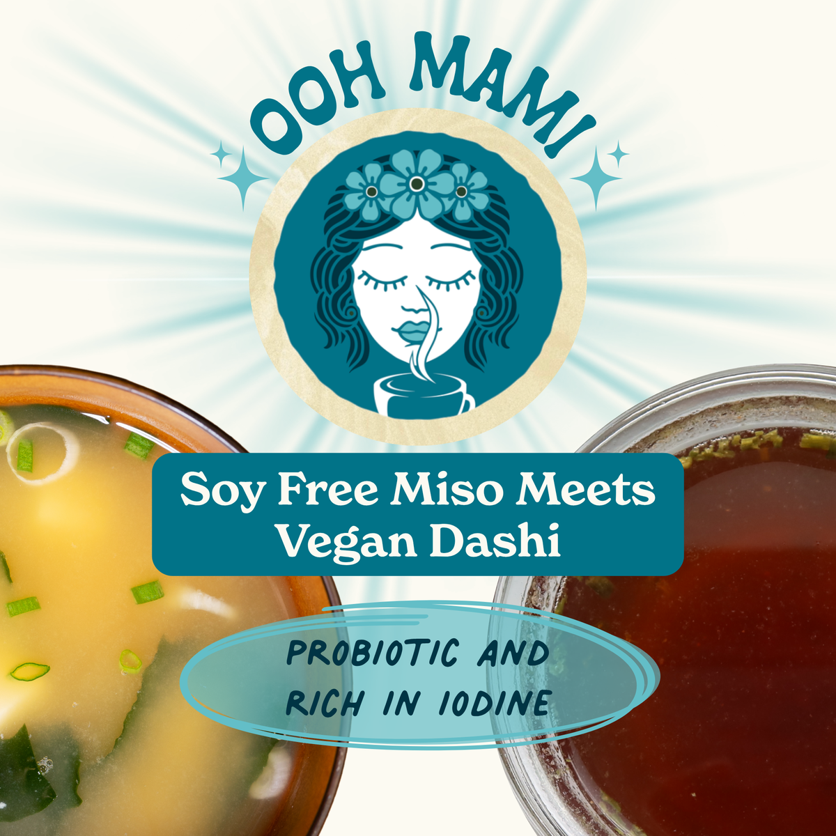 Ooh Mami Superfood Broth Powder by Mala Girl Broths in a resealable pouch, featuring vibrant labeling and natural ingredients.